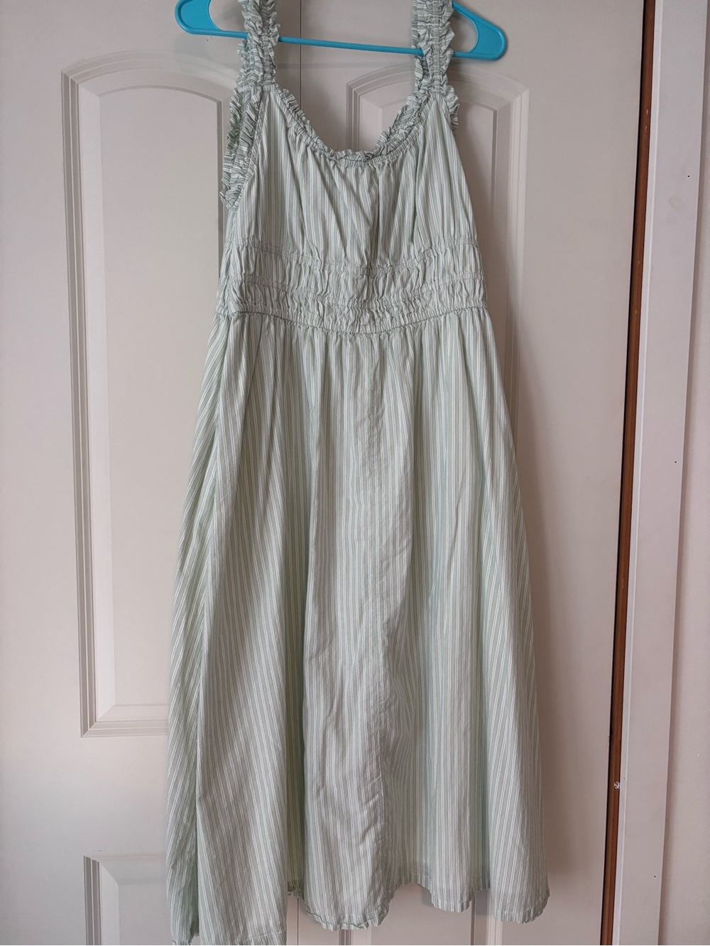 Old Navy Light Sage and White Striped Sleeveless Dress - Picture 4 of 4
